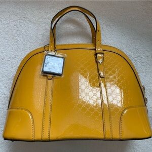 Gucci Guccissima Patent
Leather Yellow Satchel